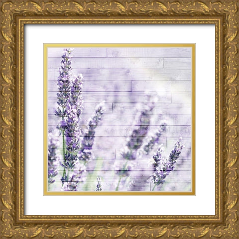 Lavender Fields 2 Gold Ornate Wood Framed Art Print with Double Matting by Kimberly, Allen