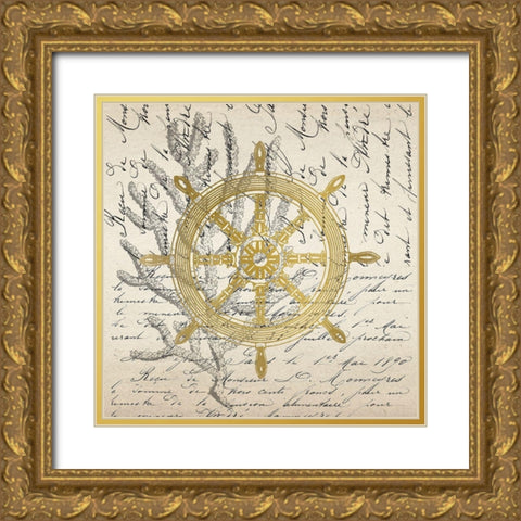 Letters to the Sea 1 Gold Ornate Wood Framed Art Print with Double Matting by Kimberly, Allen