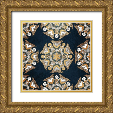 Medallion 1 Gold Ornate Wood Framed Art Print with Double Matting by Kimberly, Allen
