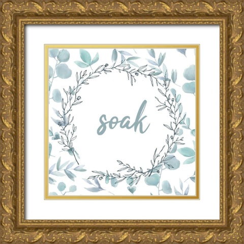 Blue Bath 2 Gold Ornate Wood Framed Art Print with Double Matting by Kimberly, Allen