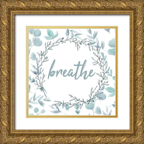 Blue Bath 4 Gold Ornate Wood Framed Art Print with Double Matting by Kimberly, Allen