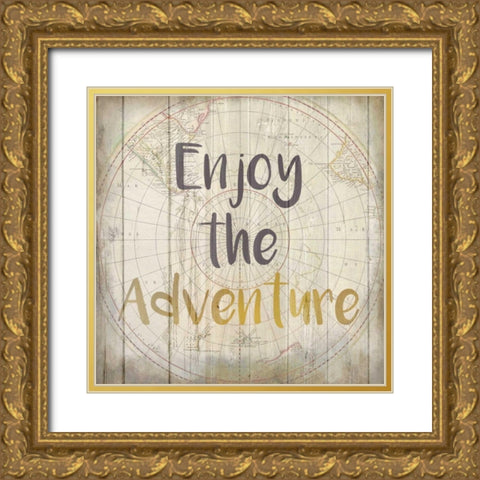 Adventure Awaits 5 Gold Ornate Wood Framed Art Print with Double Matting by Allen, Kimberly