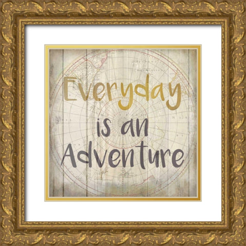 Adventure Awaits 6 Gold Ornate Wood Framed Art Print with Double Matting by Allen, Kimberly