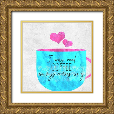 Coffee Time 2 Gold Ornate Wood Framed Art Print with Double Matting by Kimberly, Allen