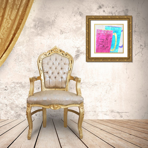 Coffee Time 6 Gold Ornate Wood Framed Art Print with Double Matting by Kimberly, Allen