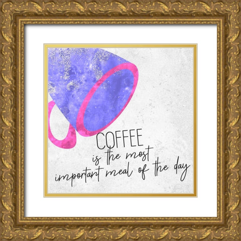 Coffee Time 8 Gold Ornate Wood Framed Art Print with Double Matting by Kimberly, Allen