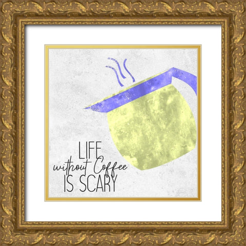 Coffee Time 10 Gold Ornate Wood Framed Art Print with Double Matting by Kimberly, Allen