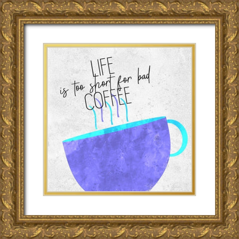 Coffee Time 12 Gold Ornate Wood Framed Art Print with Double Matting by Kimberly, Allen