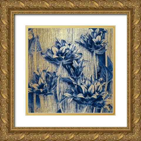 Indigo Gold 2 Gold Ornate Wood Framed Art Print with Double Matting by Kimberly, Allen