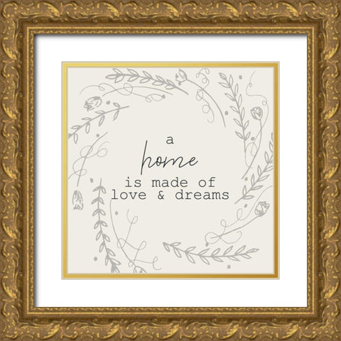 A Home 2 Gold Ornate Wood Framed Art Print with Double Matting by Kimberly, Allen