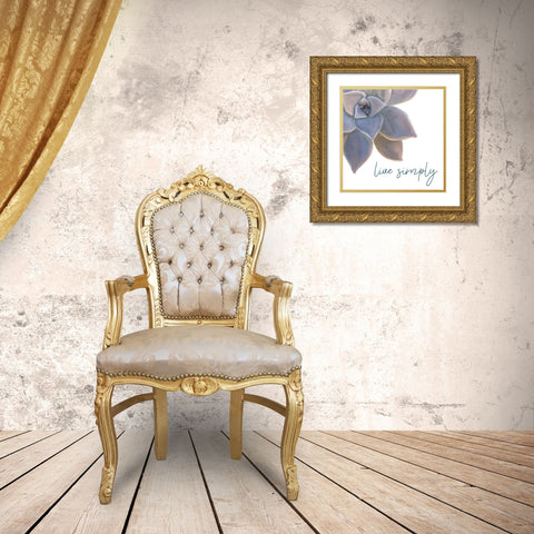 Live Simply Gold Ornate Wood Framed Art Print with Double Matting by Kimberly, Allen