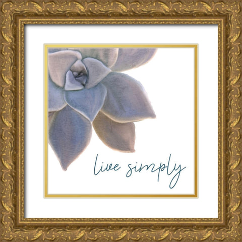 Live Simply Gold Ornate Wood Framed Art Print with Double Matting by Kimberly, Allen