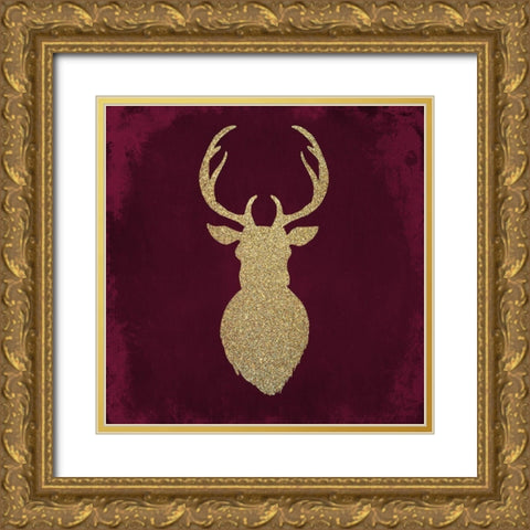 Oh Deer 2 Gold Ornate Wood Framed Art Print with Double Matting by Kimberly, Allen