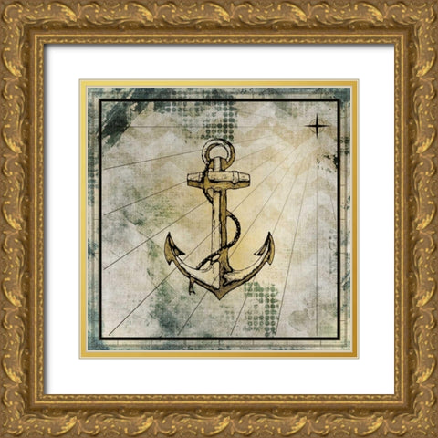 Nautical Gold 1 Gold Ornate Wood Framed Art Print with Double Matting by Allen, Kimberly