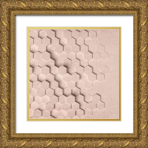 Geo Grid 3 Gold Ornate Wood Framed Art Print with Double Matting by Kimberly, Allen