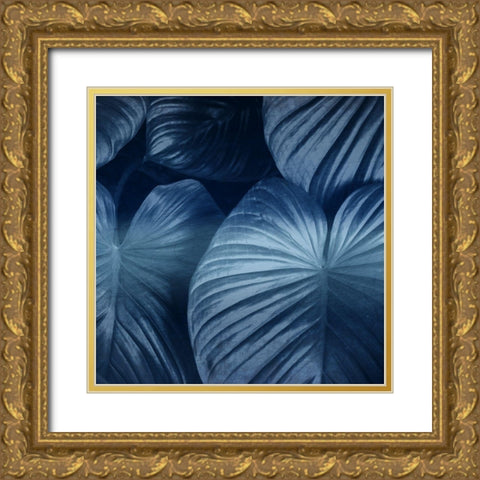 Tropic Indigo Gold Ornate Wood Framed Art Print with Double Matting by Kimberly, Allen