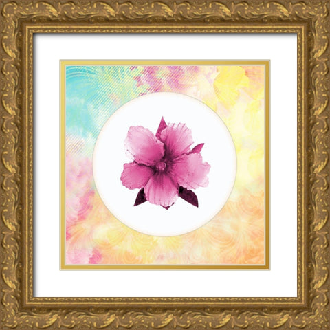 Tropic Floral 1 Gold Ornate Wood Framed Art Print with Double Matting by Kimberly, Allen
