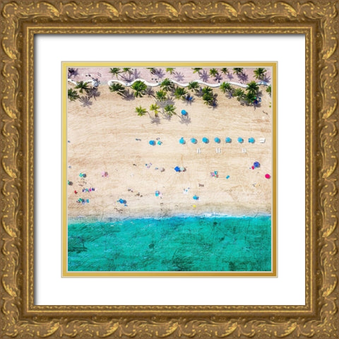 Ft Lauderdale Beach 1 Gold Ornate Wood Framed Art Print with Double Matting by Kimberly, Allen
