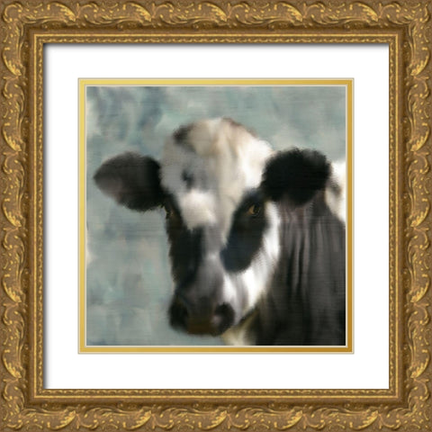 Black and White Gold Ornate Wood Framed Art Print with Double Matting by Kimberly, Allen