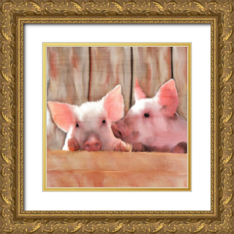 Best Friends Gold Ornate Wood Framed Art Print with Double Matting by Kimberly, Allen