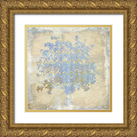 Chevron Tree 2 Gold Ornate Wood Framed Art Print with Double Matting by Allen, Kimberly