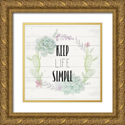 Simple Life A Gold Ornate Wood Framed Art Print with Double Matting by Kimberly, Allen