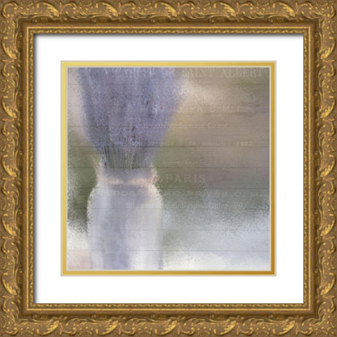 Country Lavender Gold Ornate Wood Framed Art Print with Double Matting by Kimberly, Allen