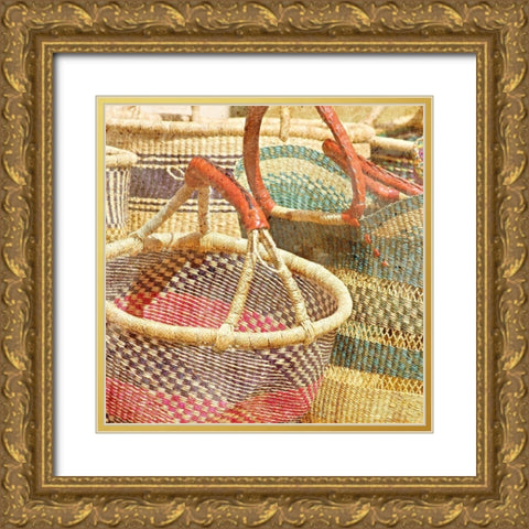 Basket Market 2 Gold Ornate Wood Framed Art Print with Double Matting by Kimberly, Allen