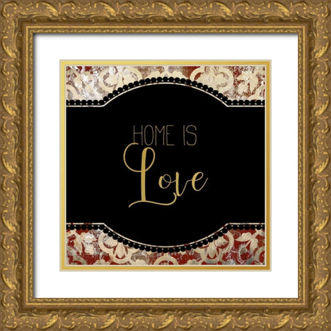 My Heart 4 Gold Ornate Wood Framed Art Print with Double Matting by Kimberly, Allen