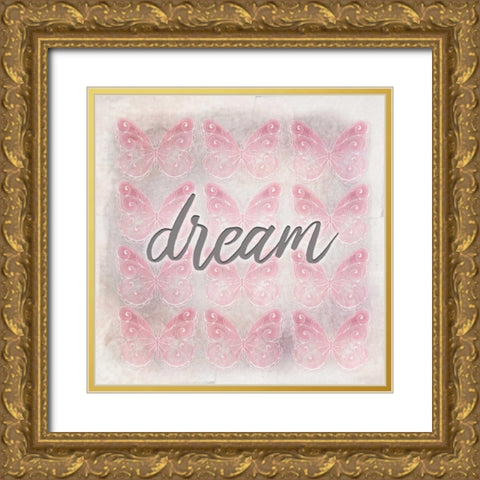 Dream Butterfly Gold Ornate Wood Framed Art Print with Double Matting by Allen, Kimberly