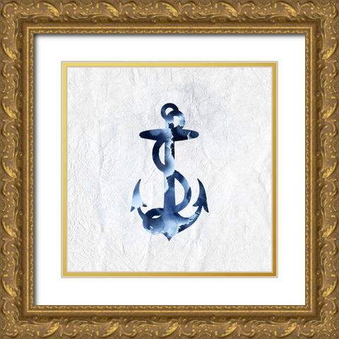 Blue Sea 1 Gold Ornate Wood Framed Art Print with Double Matting by Kimberly, Allen