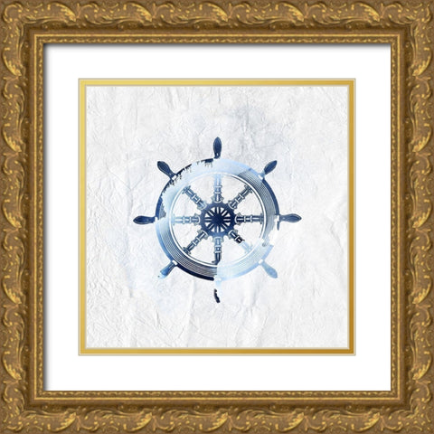 Blue Sea 2 Gold Ornate Wood Framed Art Print with Double Matting by Kimberly, Allen