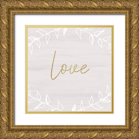 Christmas Romance 14 Gold Ornate Wood Framed Art Print with Double Matting by Kimberly, Allen