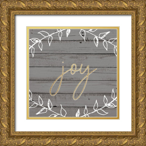 Christmas Joy 1 Gold Ornate Wood Framed Art Print with Double Matting by Kimberly, Allen