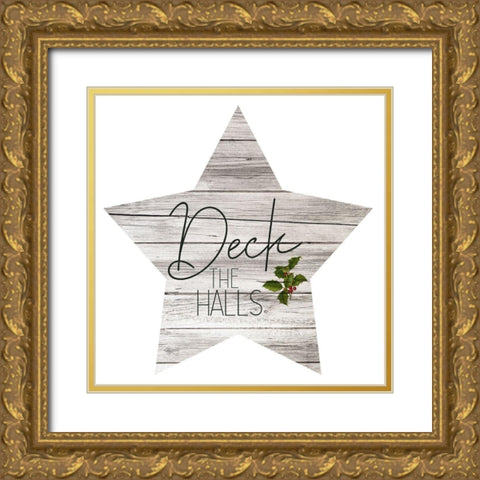 Farmhouse Christmas 2 Gold Ornate Wood Framed Art Print with Double Matting by Kimberly, Allen