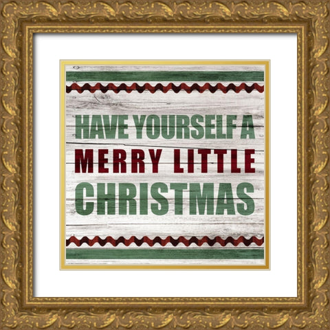 Farmhouse Christmas 4 Gold Ornate Wood Framed Art Print with Double Matting by Kimberly, Allen