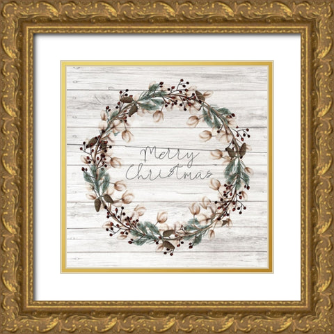 Farmhouse Christmas 8 Gold Ornate Wood Framed Art Print with Double Matting by Kimberly, Allen
