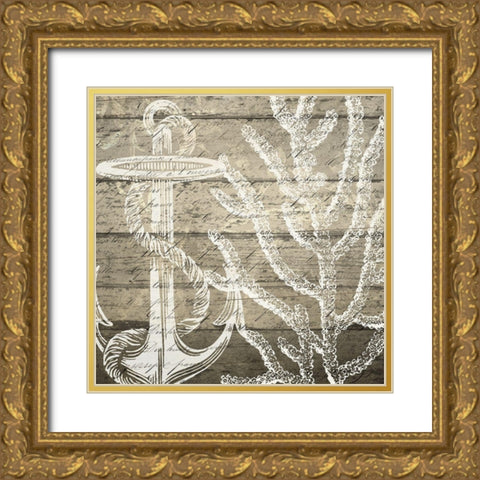 At the Sea 1 Gold Ornate Wood Framed Art Print with Double Matting by Kimberly, Allen