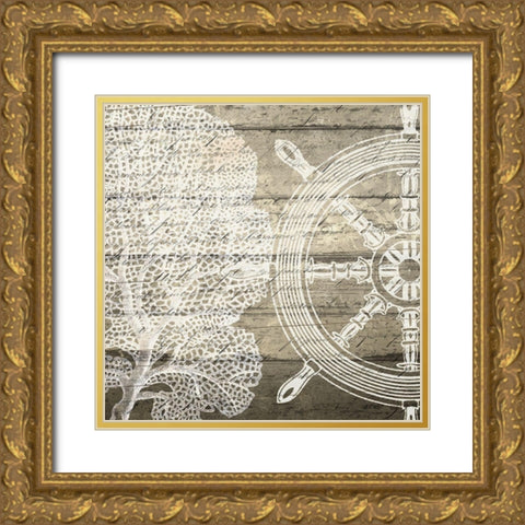 At the Sea 2 Gold Ornate Wood Framed Art Print with Double Matting by Kimberly, Allen