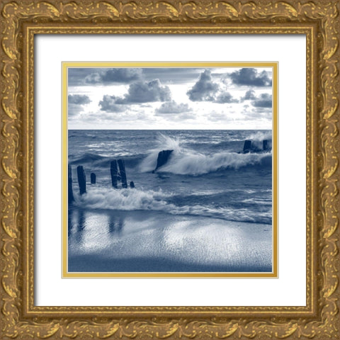 Against The Waves Gold Ornate Wood Framed Art Print with Double Matting by Kimberly, Allen