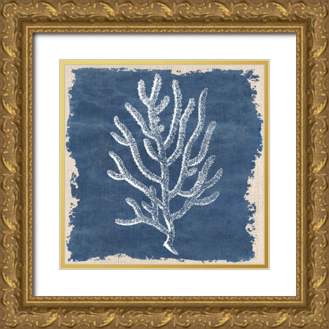 Coral Square 1 Gold Ornate Wood Framed Art Print with Double Matting by Allen, Kimberly