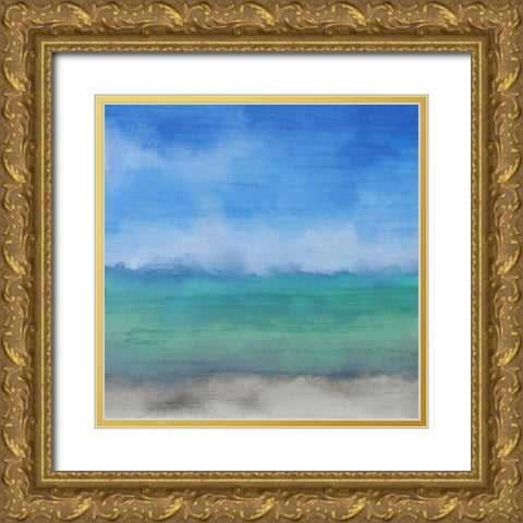 Sky Meets Sea Gold Ornate Wood Framed Art Print with Double Matting by Kimberly, Allen