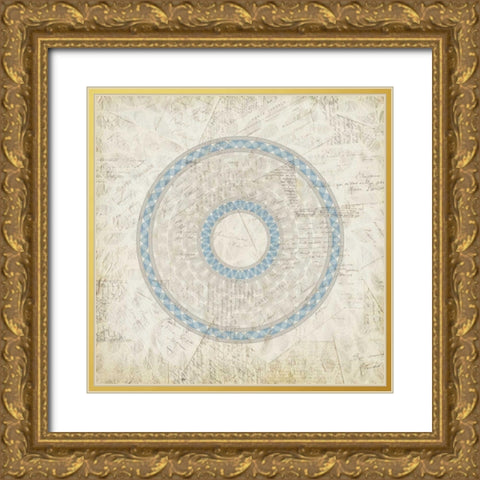 Flourish 3 Gold Ornate Wood Framed Art Print with Double Matting by Allen, Kimberly