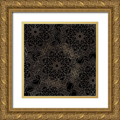 Mandala Gold 1 Gold Ornate Wood Framed Art Print with Double Matting by Kimberly, Allen