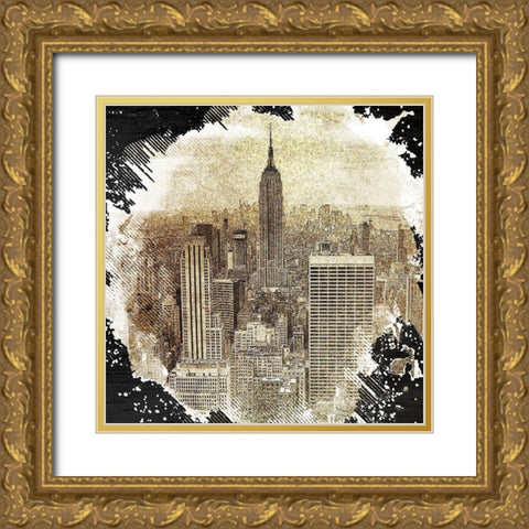 The Big Apple 5 Gold Ornate Wood Framed Art Print with Double Matting by Kimberly, Allen
