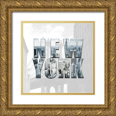 NY Bound 2 Gold Ornate Wood Framed Art Print with Double Matting by Kimberly, Allen