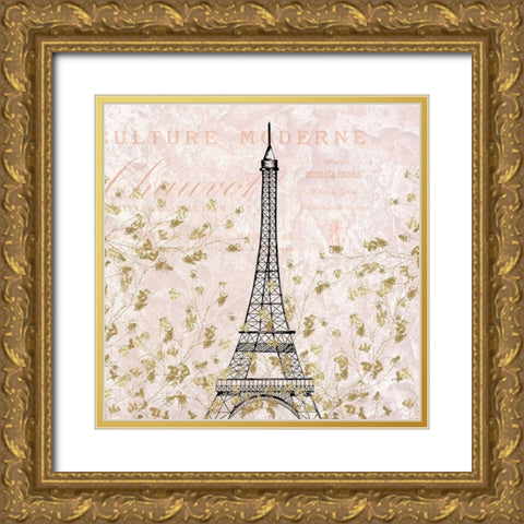 Paris Blush 3 Gold Ornate Wood Framed Art Print with Double Matting by Kimberly, Allen