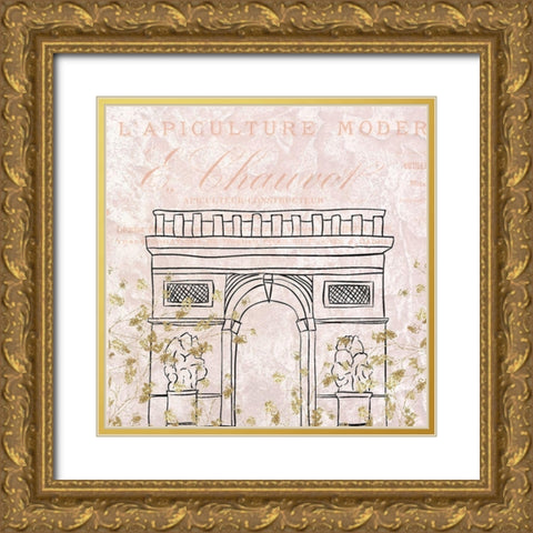 Paris Blush 4 Gold Ornate Wood Framed Art Print with Double Matting by Kimberly, Allen