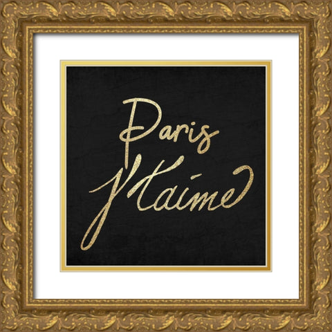 Paris Gold 2 Gold Ornate Wood Framed Art Print with Double Matting by Kimberly, Allen