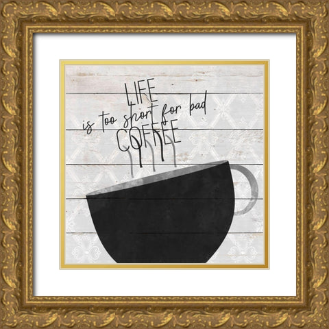 Coffee Life 4 Gold Ornate Wood Framed Art Print with Double Matting by Kimberly, Allen